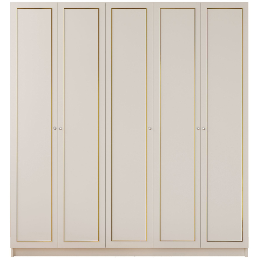 Evu MARIE XL 5 Door Gold and White Wardrobe Image 3