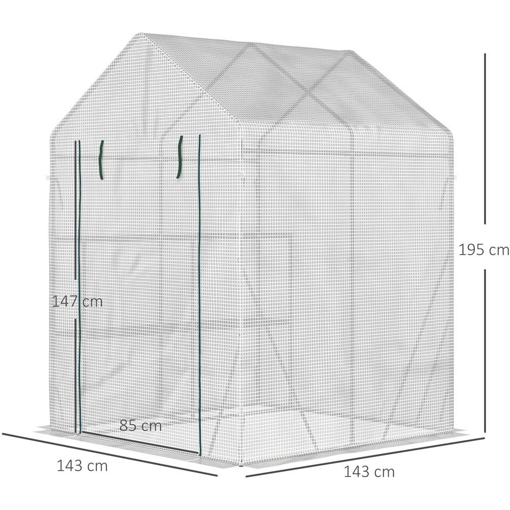 Outsunny PE Cover 4.7 x 4.7ft Portable Greenhouse Image 7