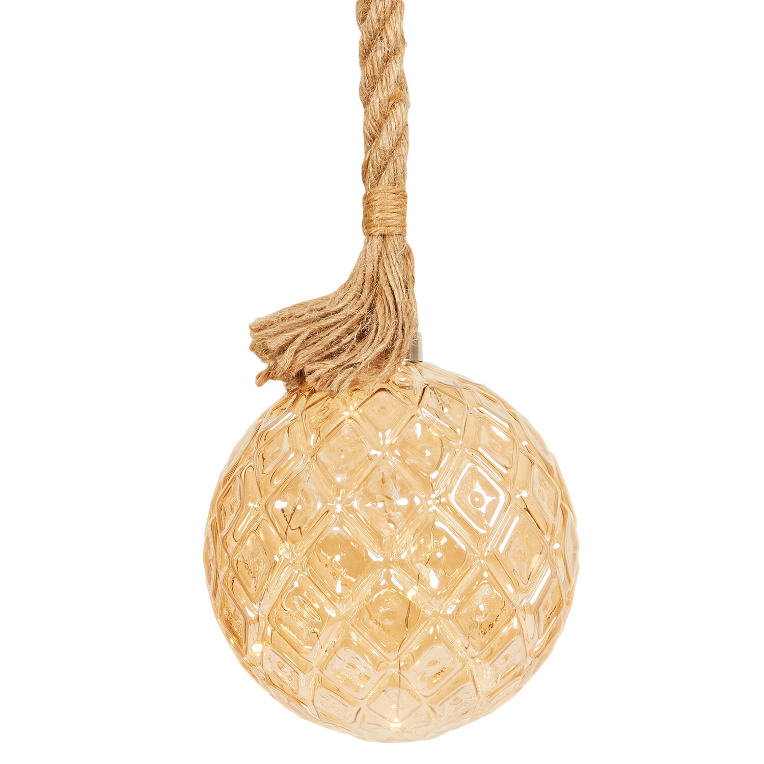 LED Mottled Amber Bauble On Rope Image 2