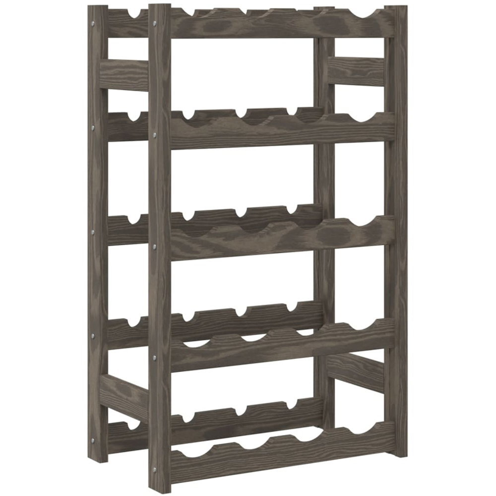 vidaXL 20 Bottle Grey Freestanding Wine Rack Image 3
