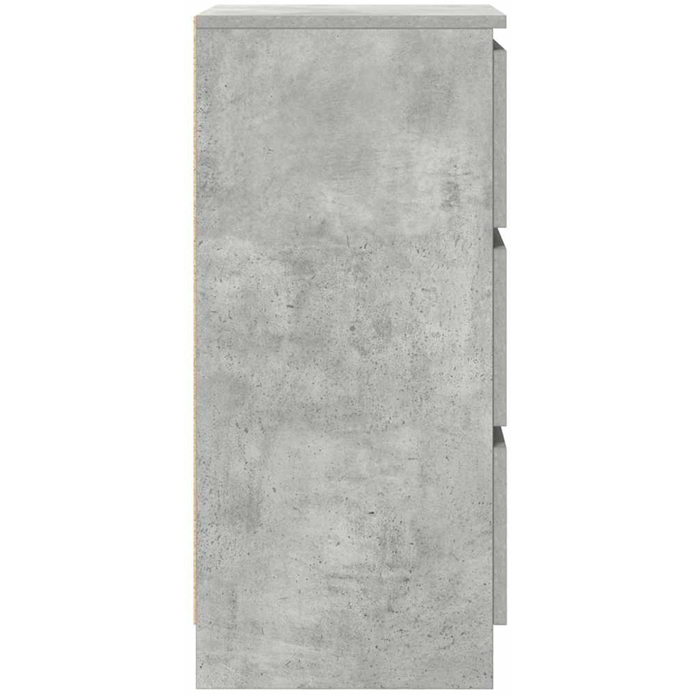vidaXL 3 Drawer Concrete Grey Wooden Sideboard Image 6