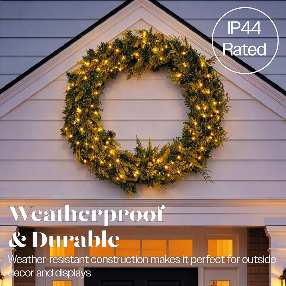Xmas Haus 200 Warm White LED Christmas Wreath 94cm Image 5