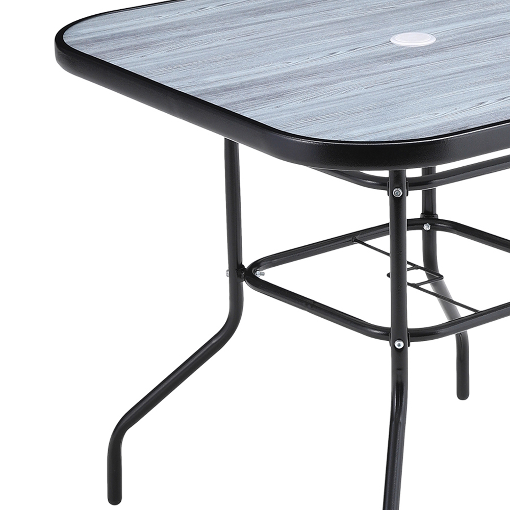 Living and Home Wicker 4 Seater Wood Grain Square Patio Set Image 4