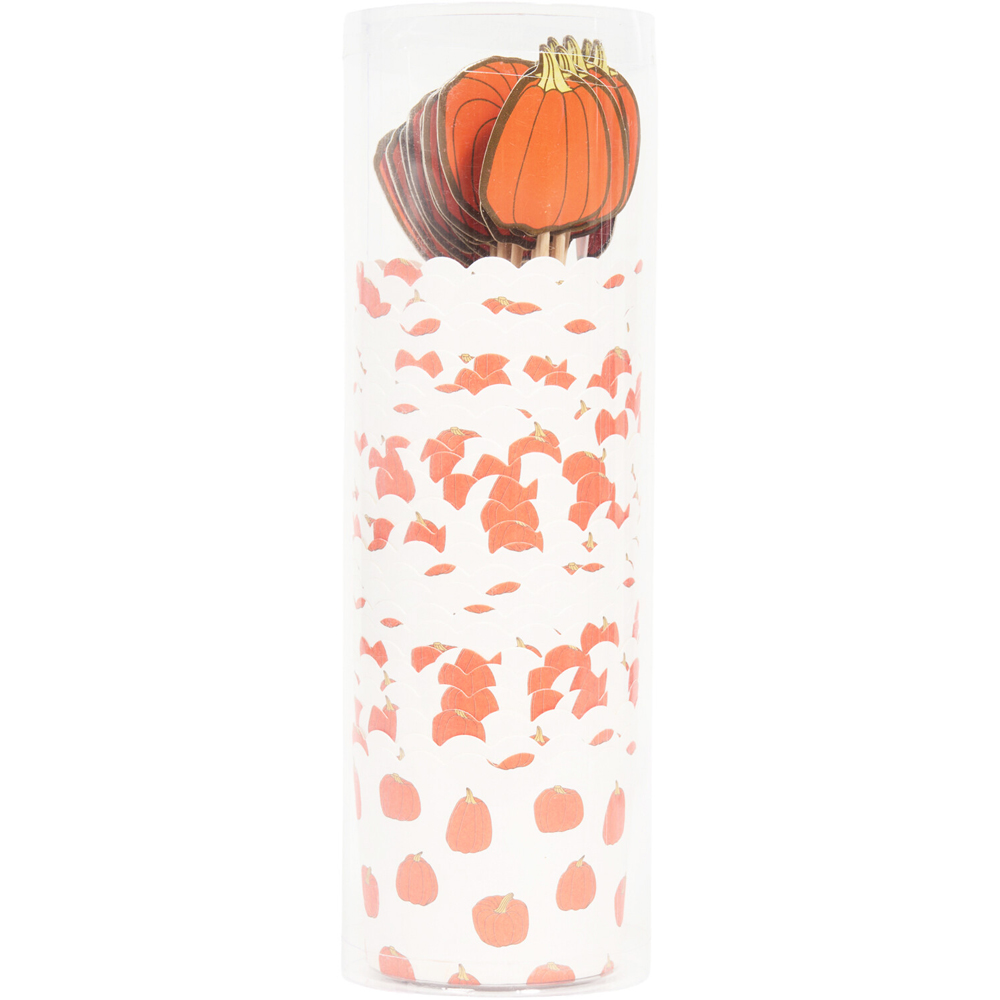 Pumpkin Cupcake Cases with Toppers Image 2