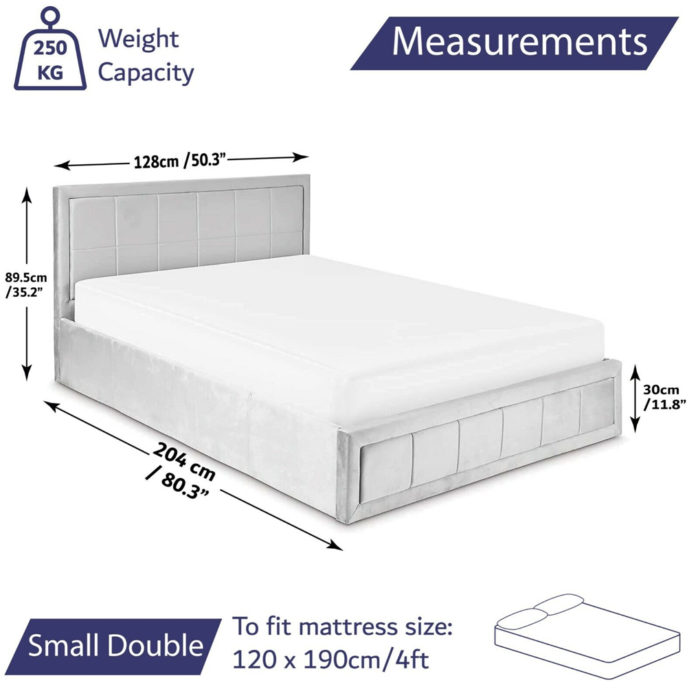 Home Treats Small Double Velvet Ottoman Bed Frame With Storage and Mattress Image 9