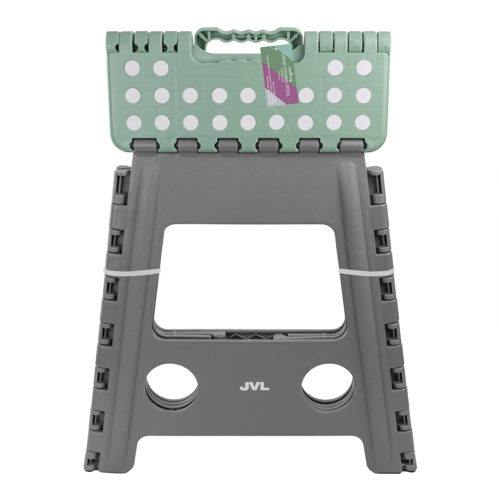 JVL Cleaning 2 Piece Grey Folding Step Stool Set Image 7