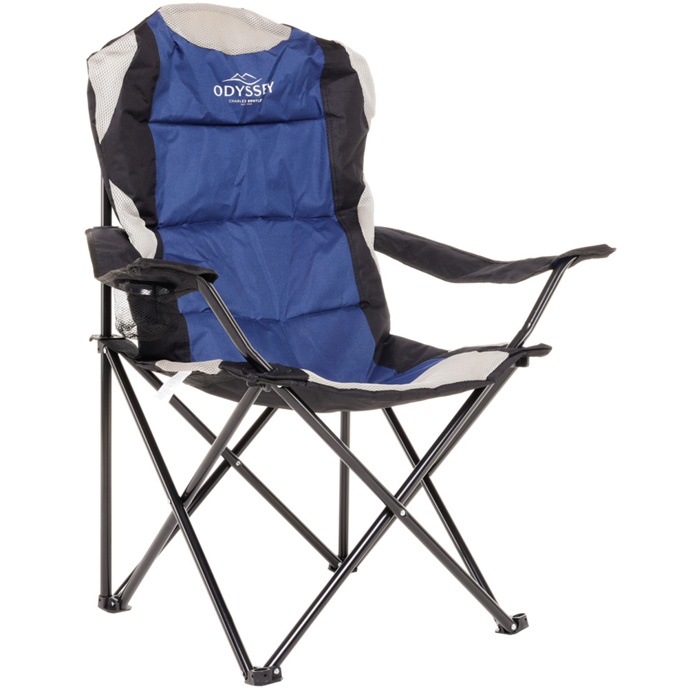 Charles Bentley Odyssey Blue and Grey Single Camping Chair Image 1
