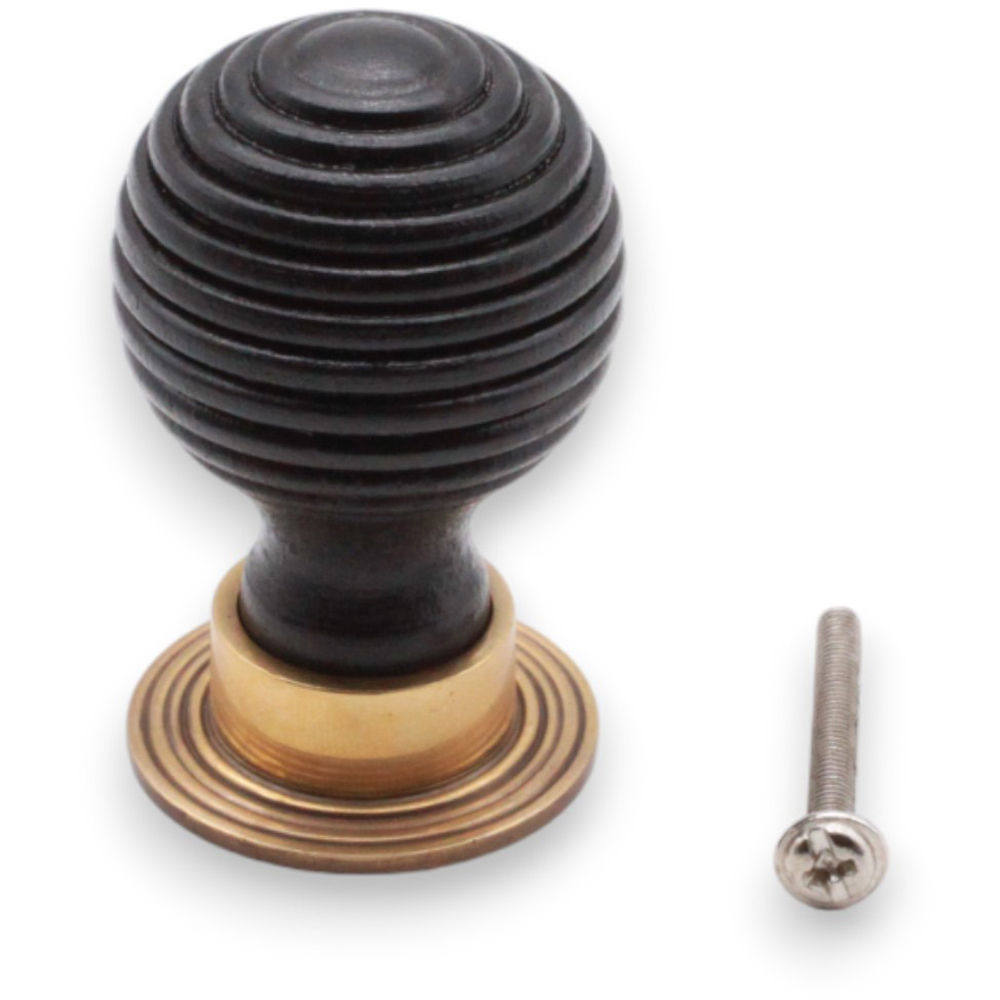 Spira Brass Ebonised Preston Aged Brass Cupboard Knob 38mm Image 4