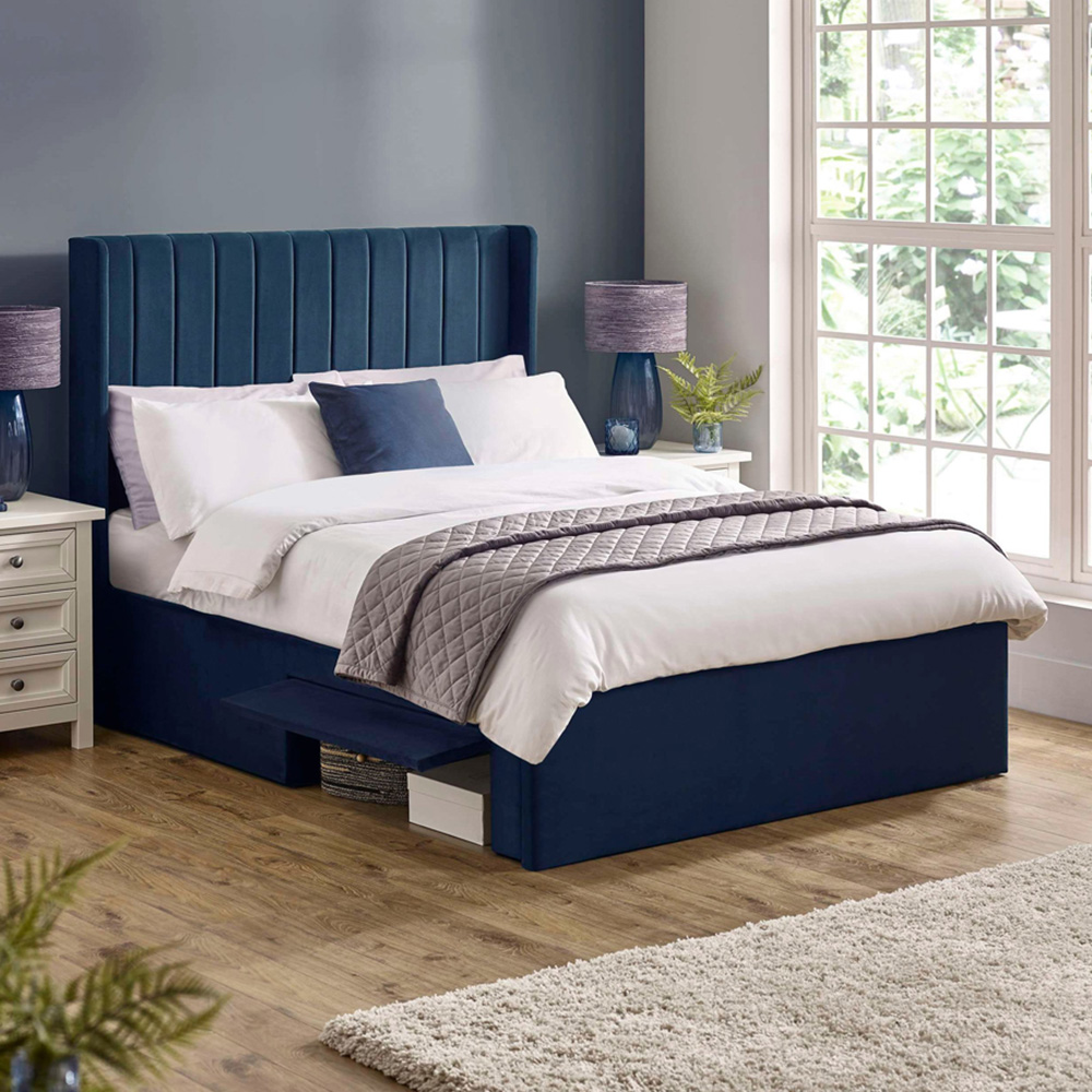 Julian Bowen Leila Royal Blue King Size Bed with Dual Storage Door Image 1
