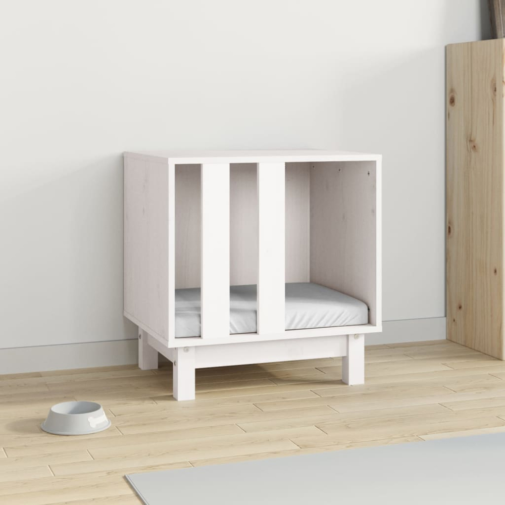 vidaXL White Solid Pine Wood Dog House 50 x 40 x 67cm Image 2