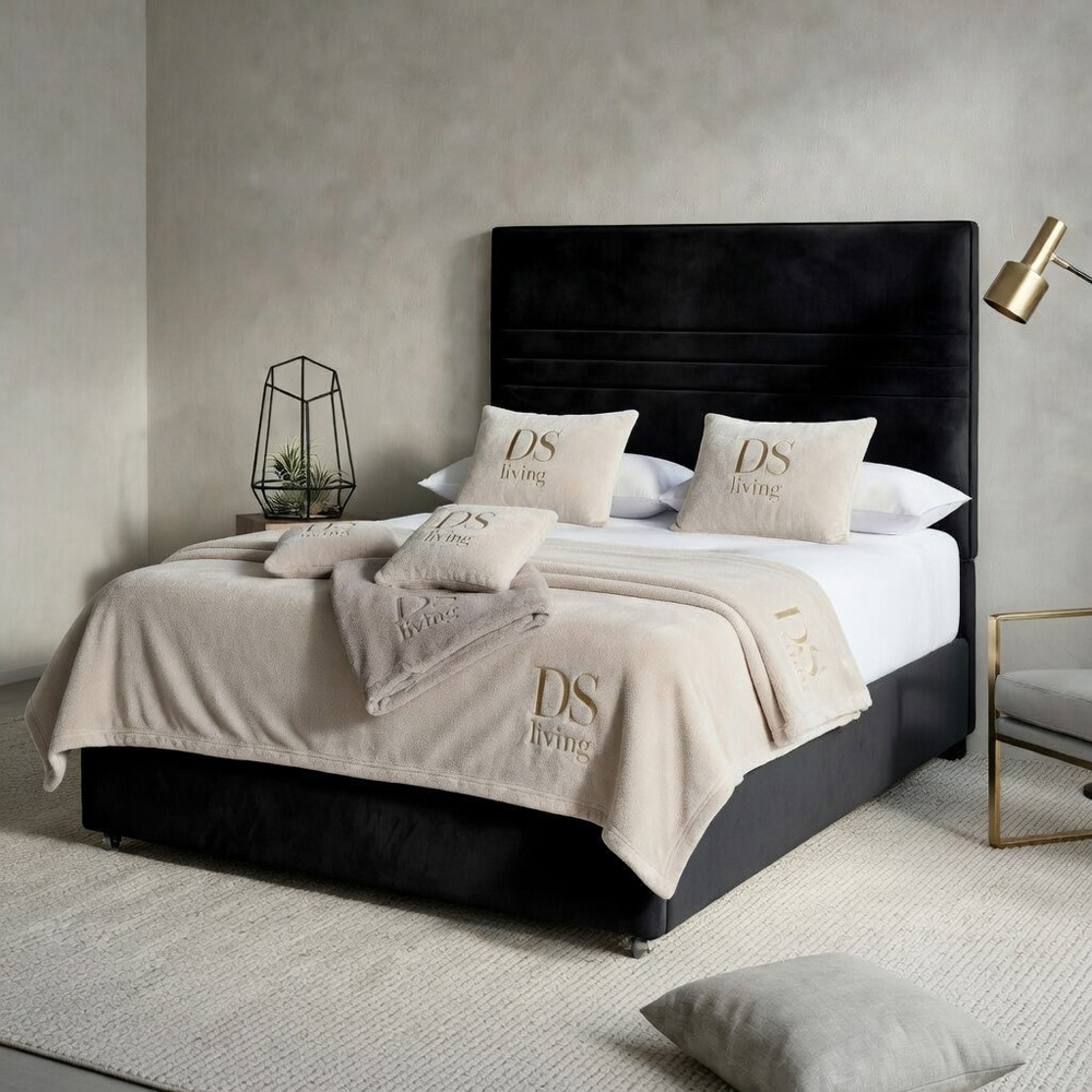 DS Living Harrington Double Black Plush Divan Bed Image 4
