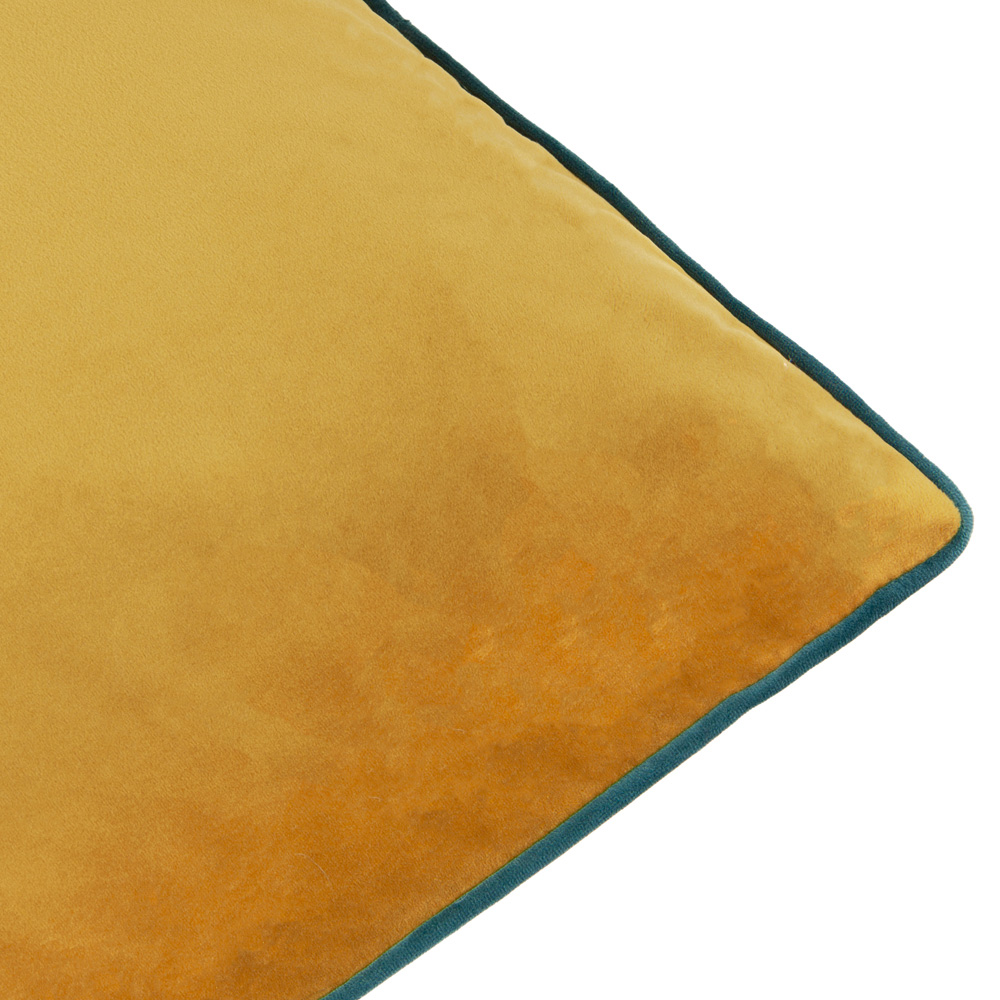 Furn Meridian Ochre and Teal Velvet Cushion 55 x 55cm Image 5