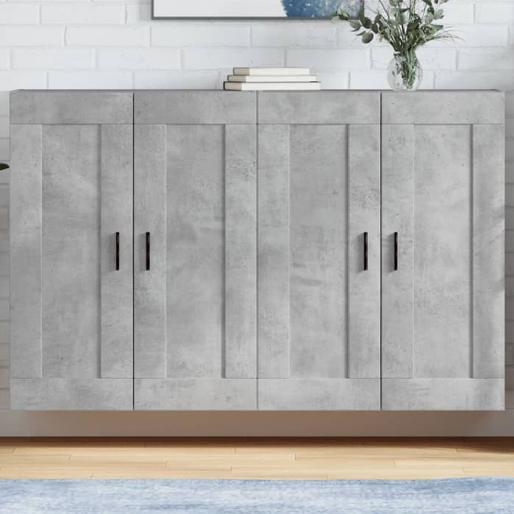 vidaXL 2 Door Concrete Grey Wall Mounted Cabinet Set of 2 Image 1