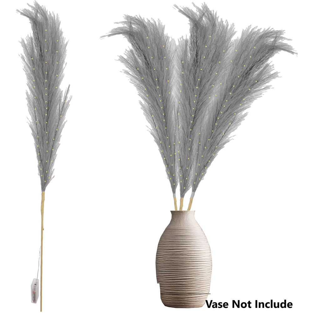 Shatchi Pre Lit Red Pampas Grass 100cm Image 3