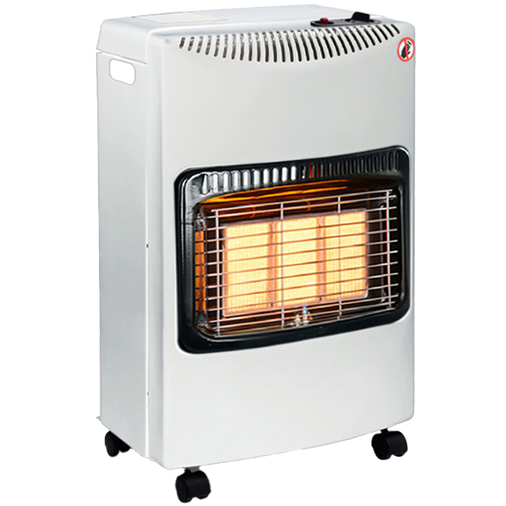 Living and Home Ceramic Gas Heater with Wheels White Image 1