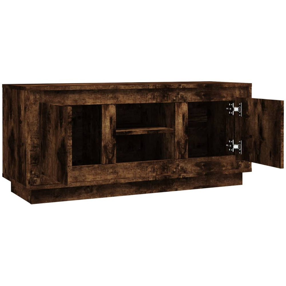 vidaXL 2 Door 2 Shelf Smoked Oak TV Cabinet Image 7