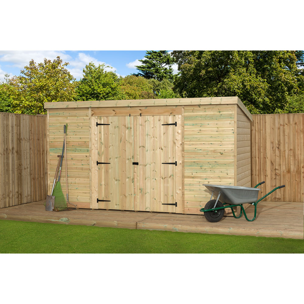 Empire Sheds 5000 10 x 4ft Double Door Tongue and Groove Pent Garden Shed Image 2