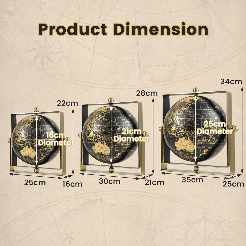 Costway Large Swivel Educational Geographic World Globe- Image 5