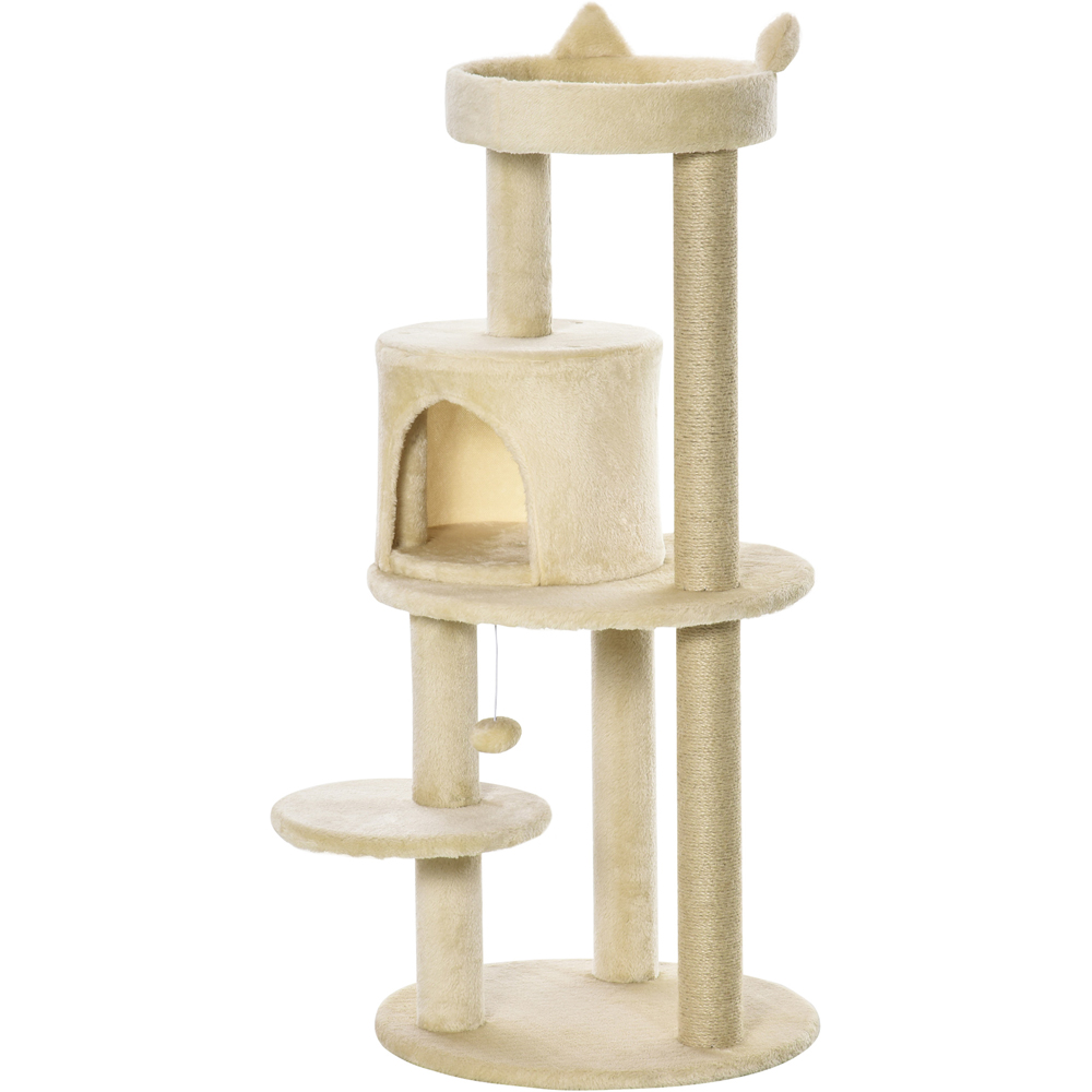 PawHut 104cm Beige Cat Activity Tree Image 1