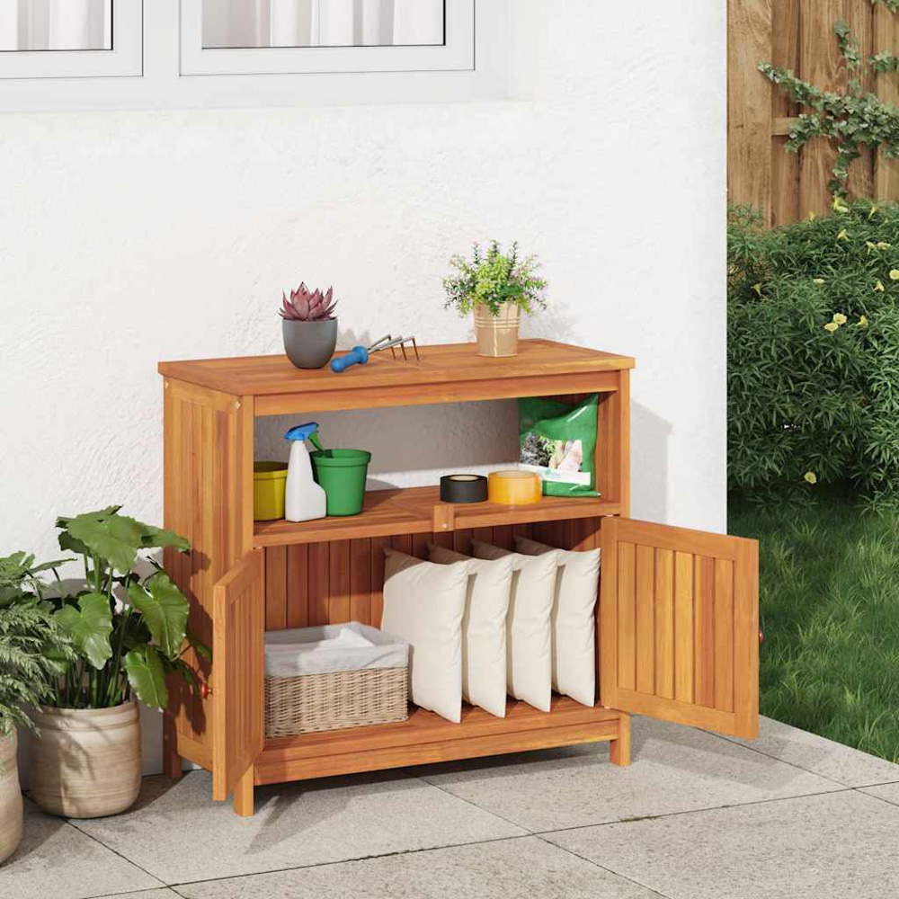 vidaXL 2 Door Single Shelf Garden Console Table Image 7