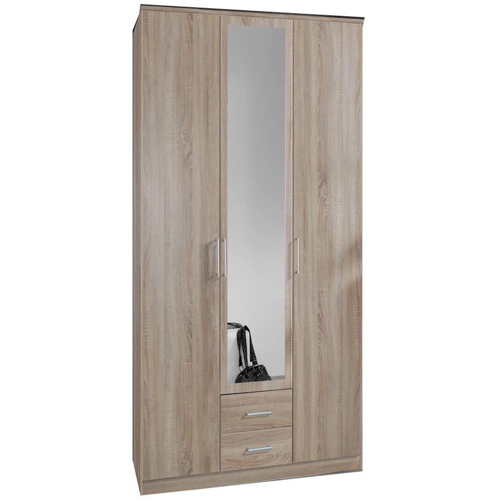 TJ'S Gerven 3 Door 2 Drawer Oak Wardrobe Image 2