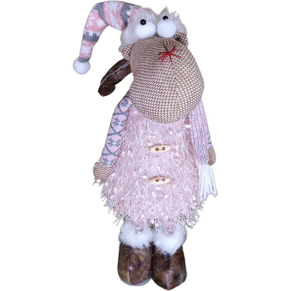 Samuel Alexander Standing Pink and Grey Reindeer Warm White LED Christmas Decoration Image 1