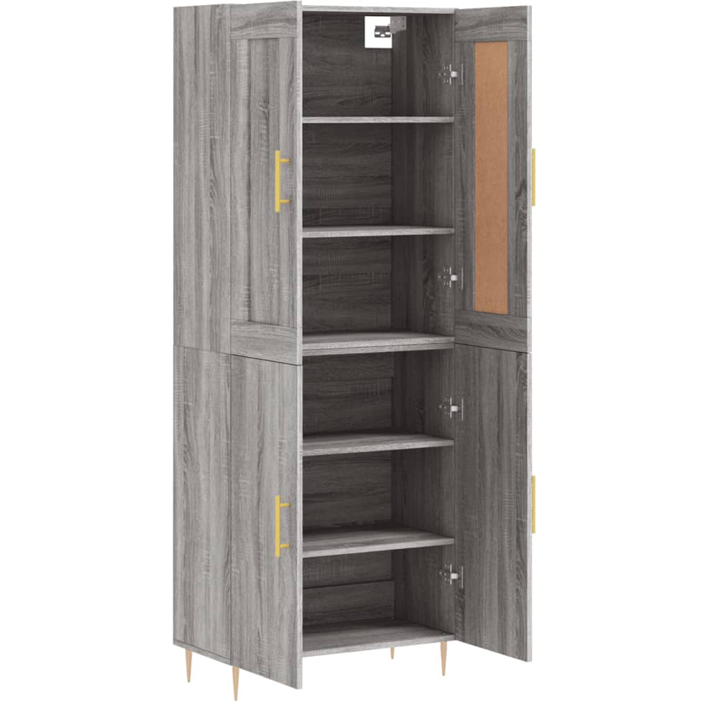 vidaXL 2 Door 3 Shelf Grey Highboard Image 3