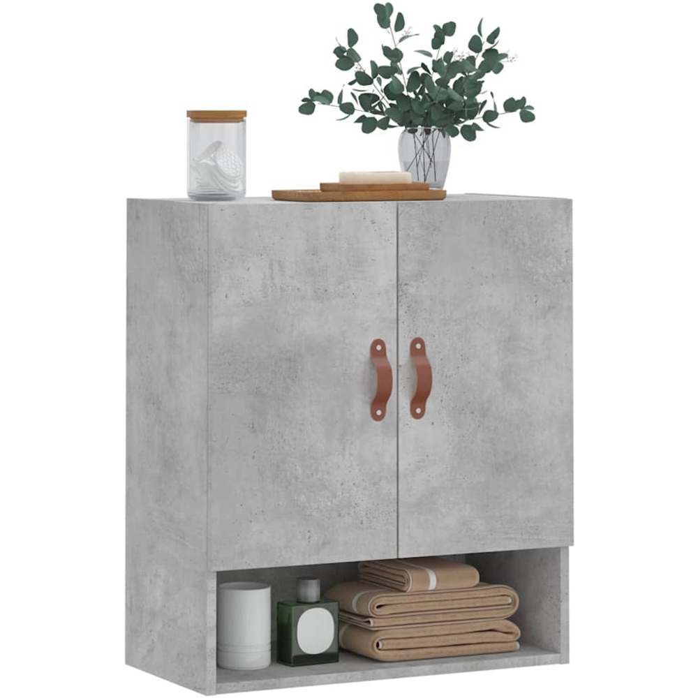 vidaXL 2 Door Single Shelf Concrete Grey Wall Cabinet Image 3