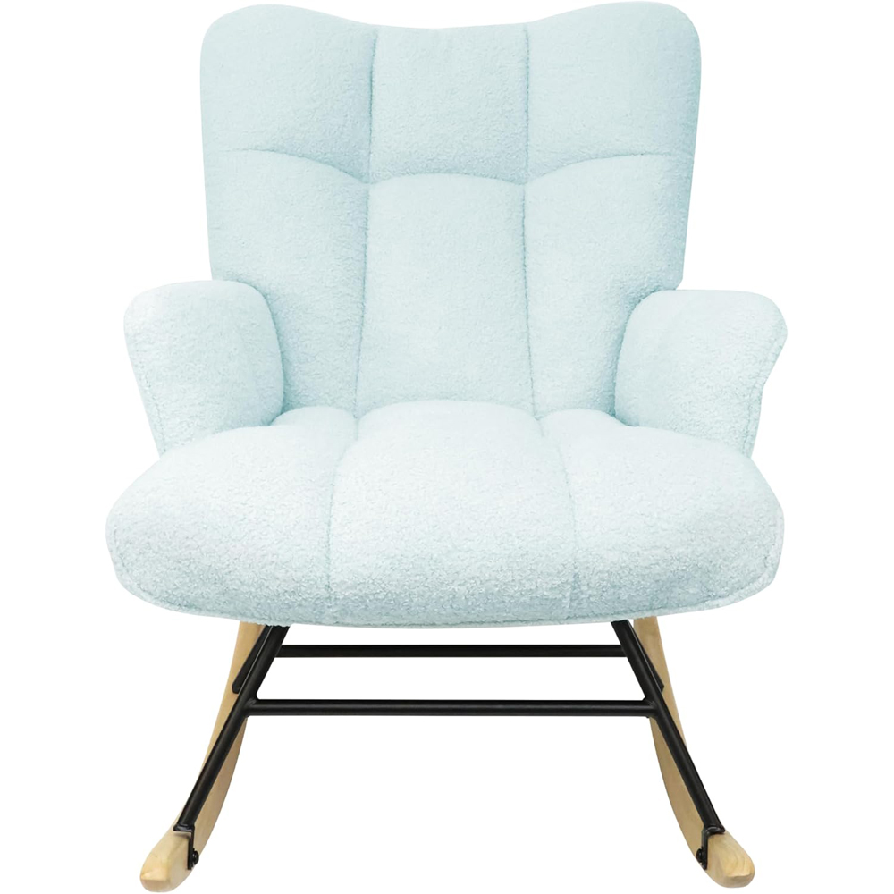 Alivio Blue Teddy Plush High Backrest Rocking Chair Image 2