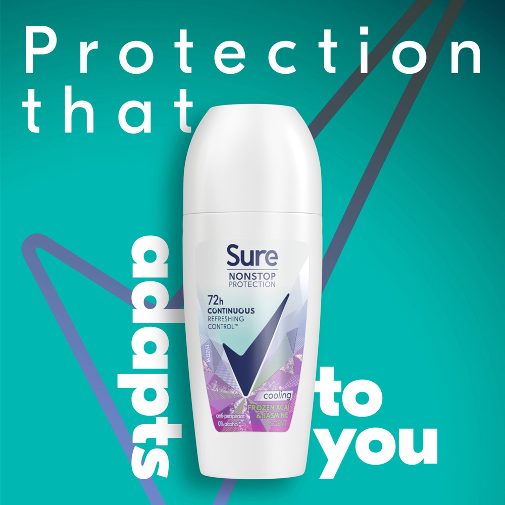 Sure Women Nonstop Protection Acai and Jasmine Antiperspirant Roll On 50ml 6Pack Image 3
