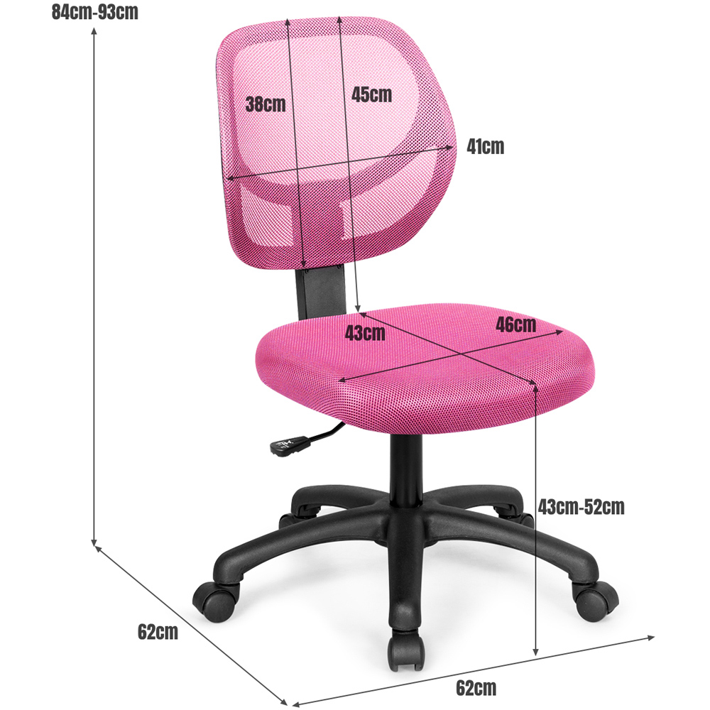 Costway Pink Kids Adjustable Swivel Office Chair Image 9