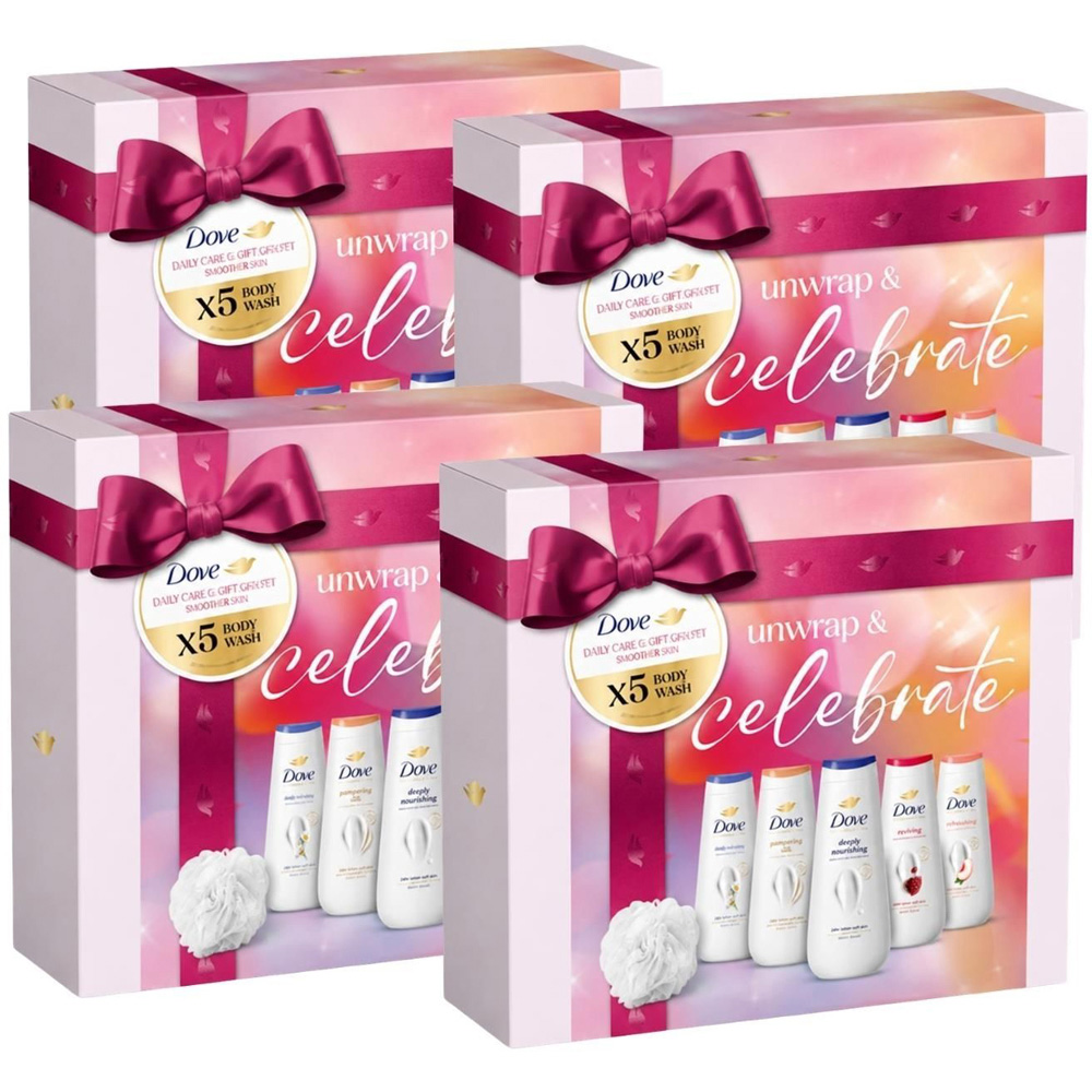 Dove Celebrate Body Wash 5 Piece Gift Set 4 Pack Image 1