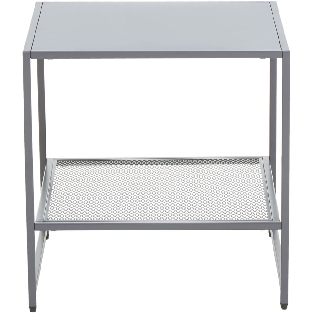 Premier Housewares Single Shelf Grey Metal Side Table Image 3
