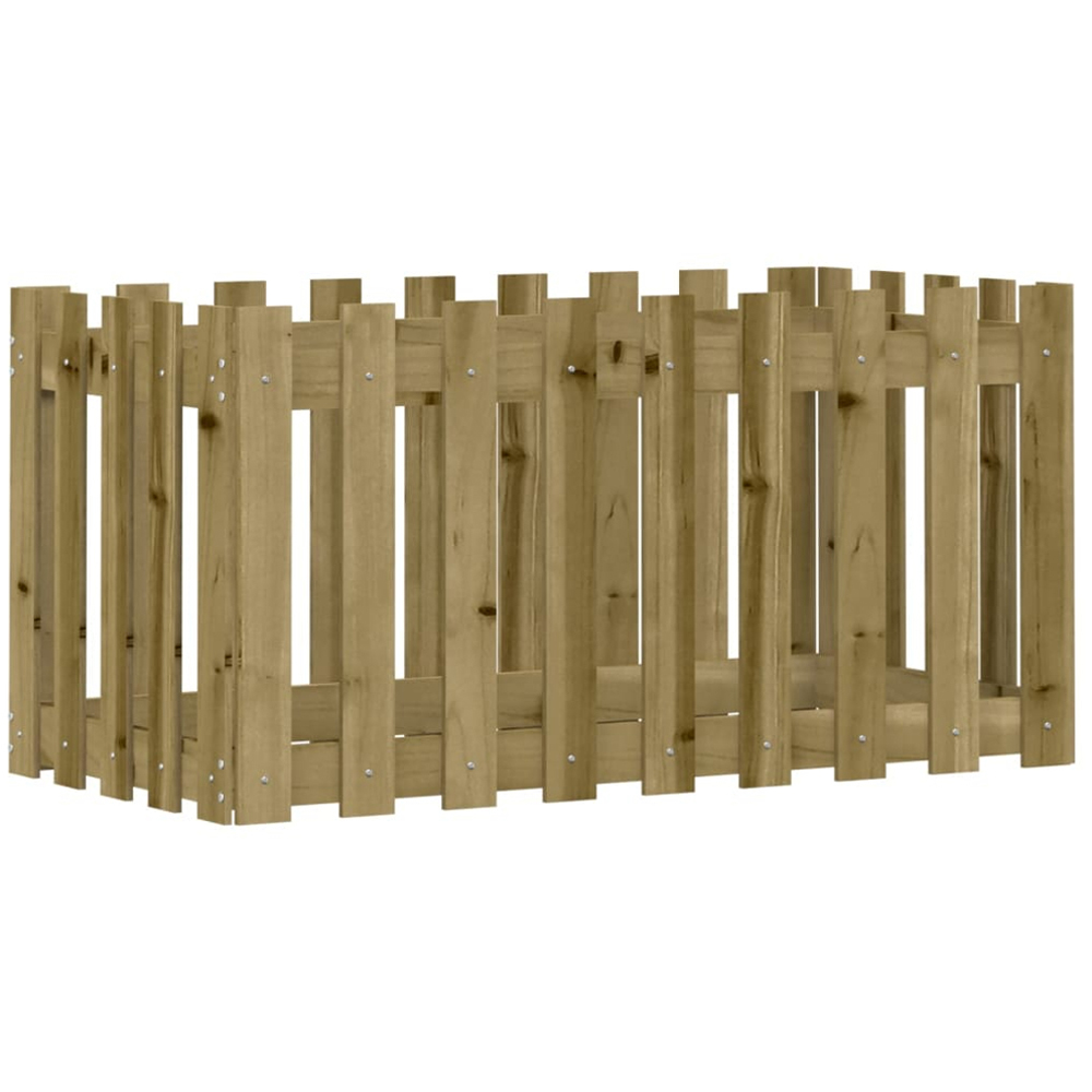 vidaXL Brown Solid Pine Wood Raised Garden Bed 50 x 100 x 50cm Image 1