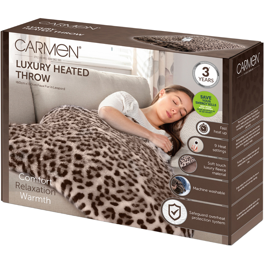 Carmen Multicolour Fleece Electric Heated Throw Over Blanket 160 x 130cm Image 2