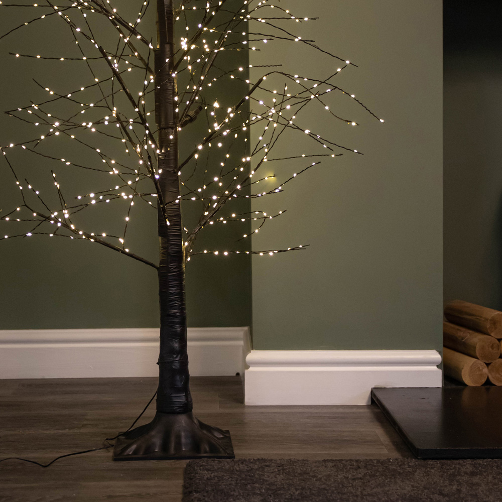 Samuel Alexander Black Micro Dot Warm White LED Pre-Lit Artificial Christmas Tree 6ft Image 6