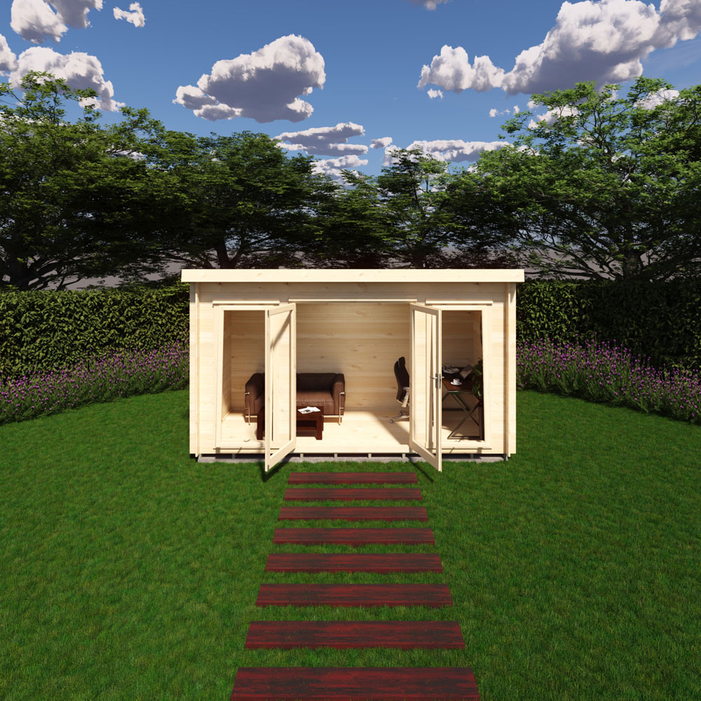 Shire Tilney 6 x 13ft Pent Garden Log Cabin Image 4