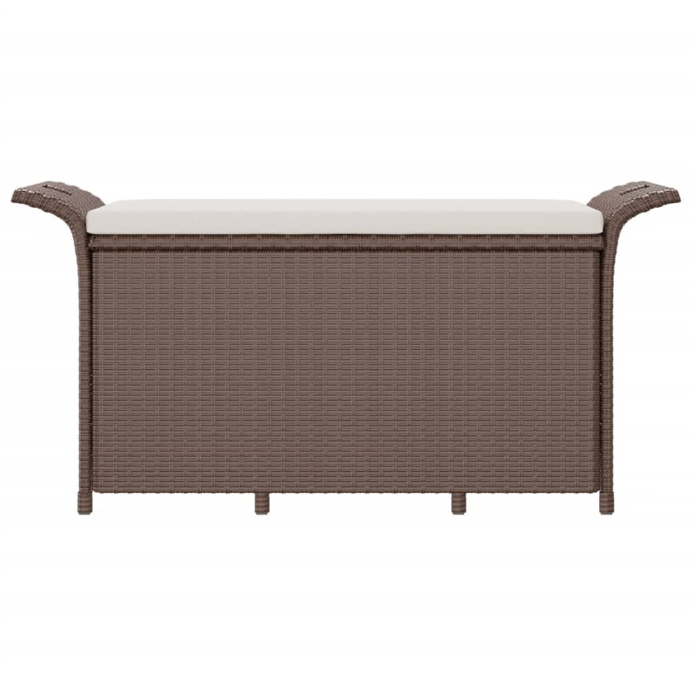 vidaXL 2 Seater Brown Rattan Storage Garden Bench Image 3