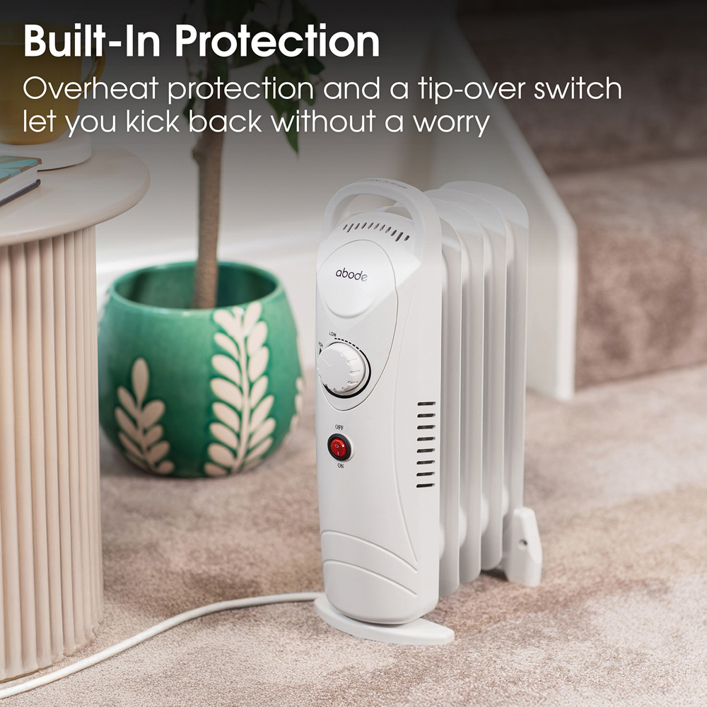 Abode AOFR5001 White 5-Fin Oil Filled Radiator 650W Image 6