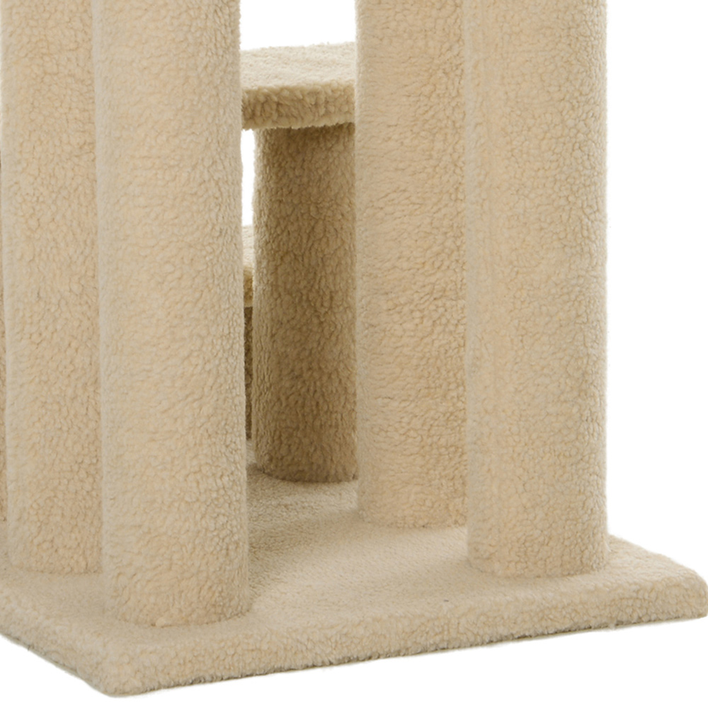 PawHut Brown 4 Stairs Cat Steps Image 6