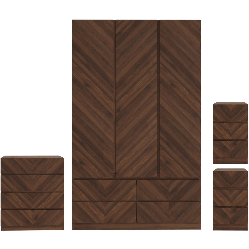 GFW Catania Royal Walnut 4 Piece Bedroom Furniture Set Image 2