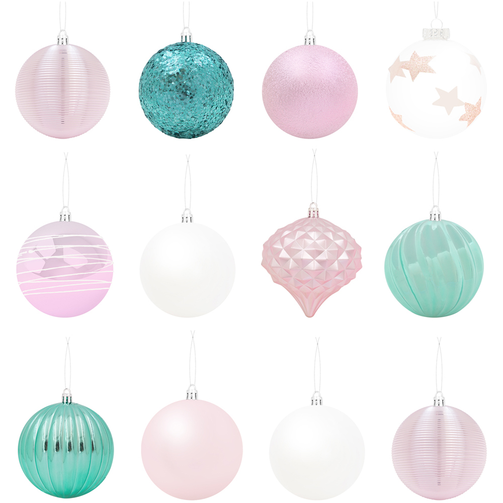 The Christmas Workshop Multicoloured Shatterproof Bauble 12 Pack Image 1