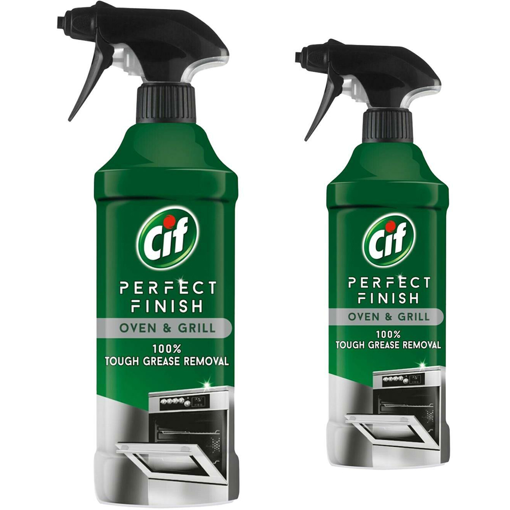 CIF Perfect Finish Oven & Grill Grease Removal Spray 435ml 2 Pack Image 1