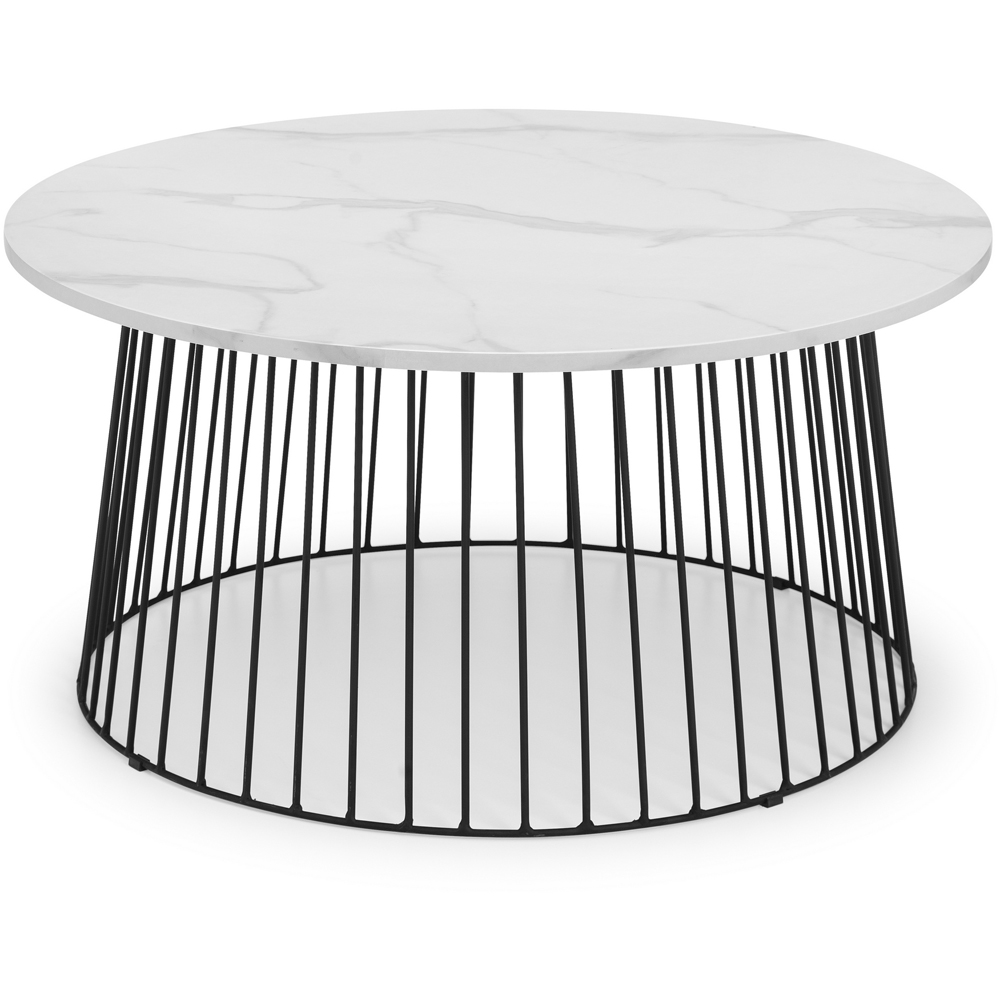 Julian Bowen Broadway White Marble Round Coffee Table Image 2