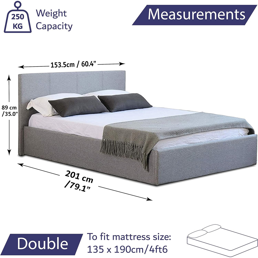 Home Treats Double Grey Ottoman Bed Image 7