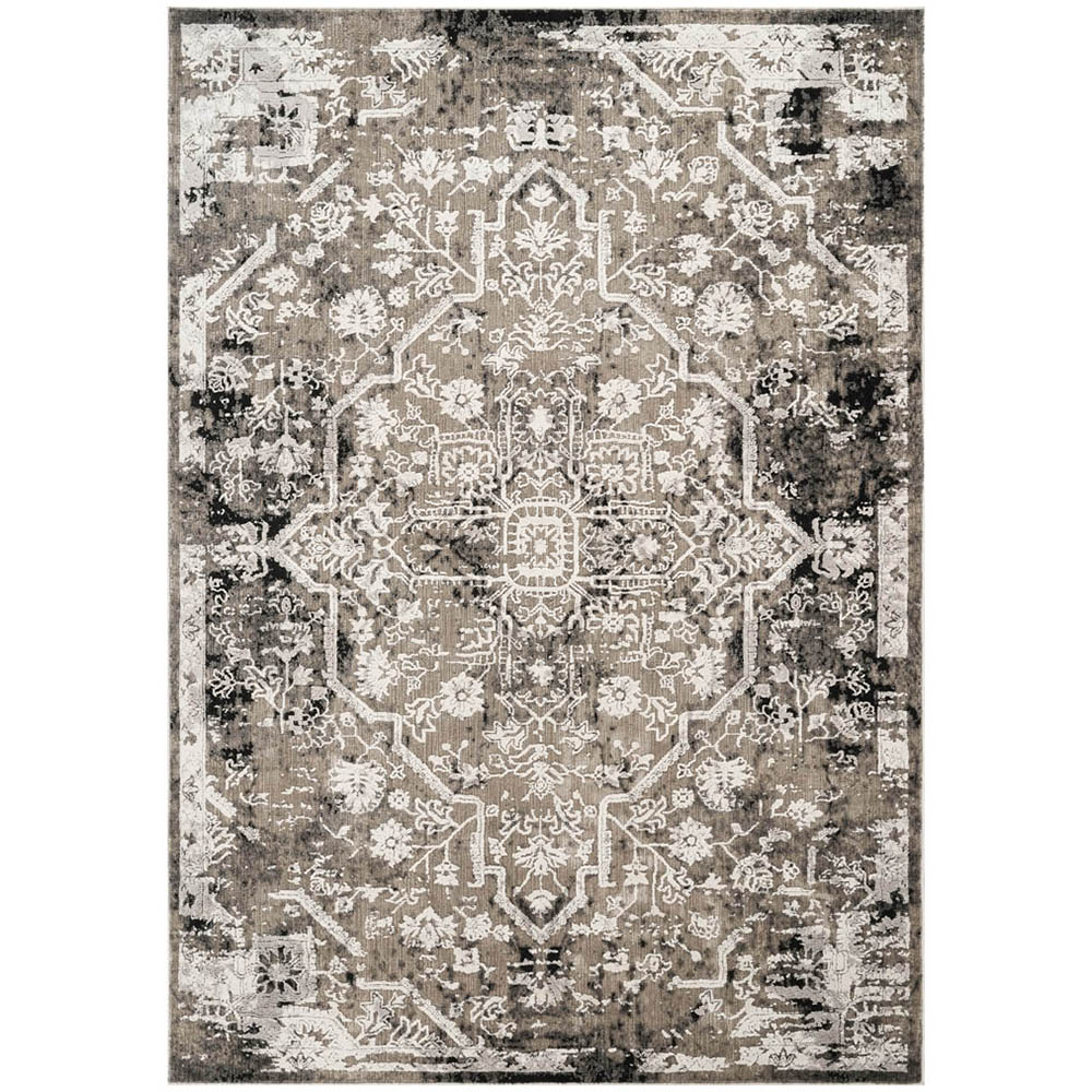 Mayfair Living Room Area Rug Metallic Sheen Contemporary Modern Damask Design - Grey 120cm x 170cm Image 1