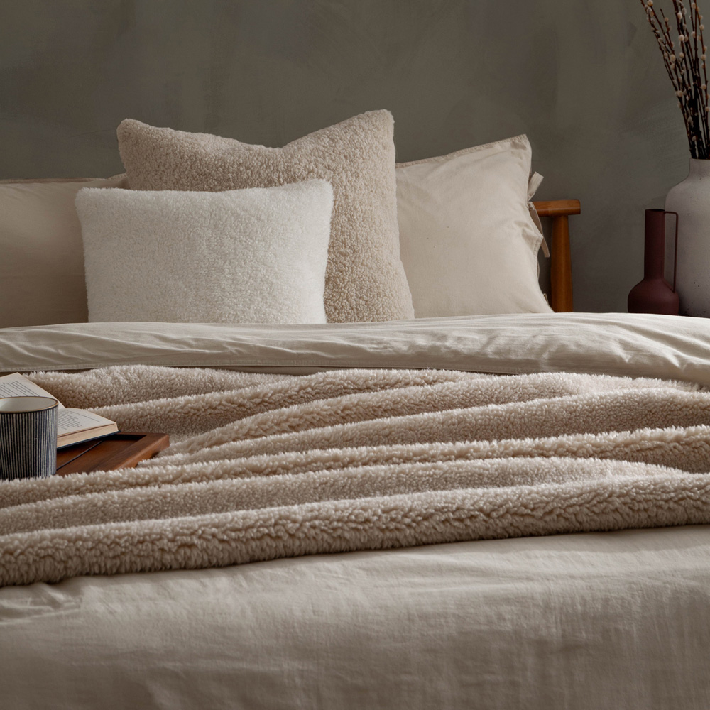 Yard Olann Natural Faux Shearling Cushion 55 x 55cm Image 5