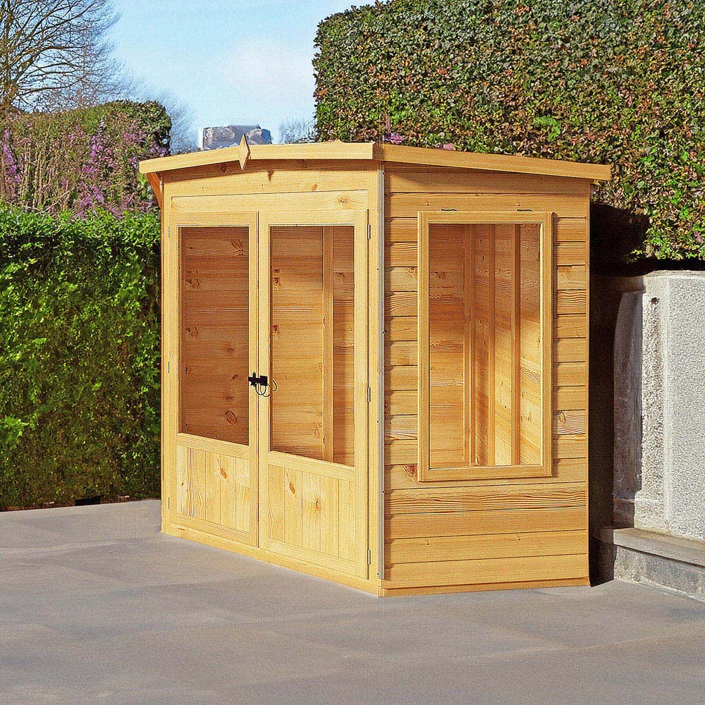 Shire Ramsey 7 x 7ft Shiplap Pent Corner Garden Summerhouse Image 2