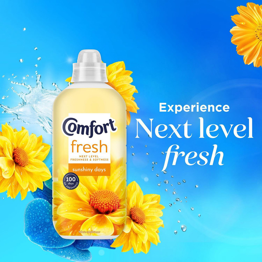 Comfort Fresh Sunshiny Days Liquid Fabric Conditioner 31 Washes 930ml 8 Pack Image 5