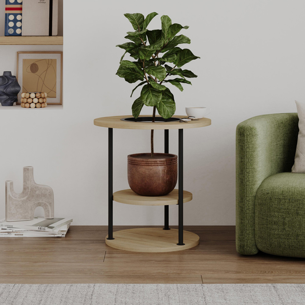 Decortie Grova 3-Tier Sapphire Oak Side Table Image 6